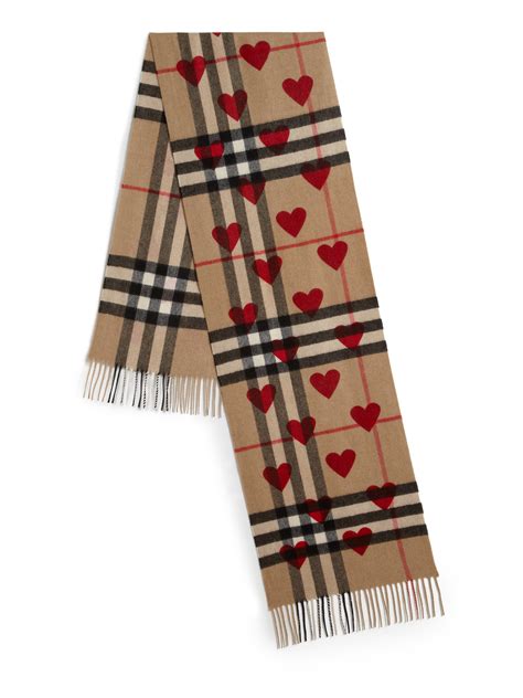 burberry classic cashmere scarf check and hearts|burberry cashmere check scarf beige.